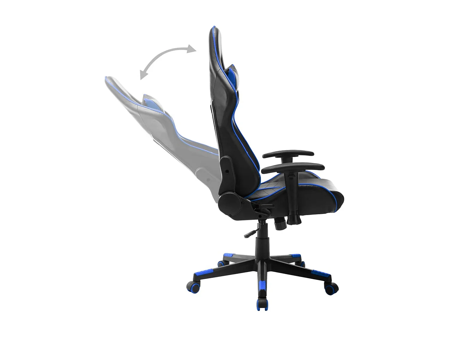 Silla gaming Negro y azul Cuero artificial
