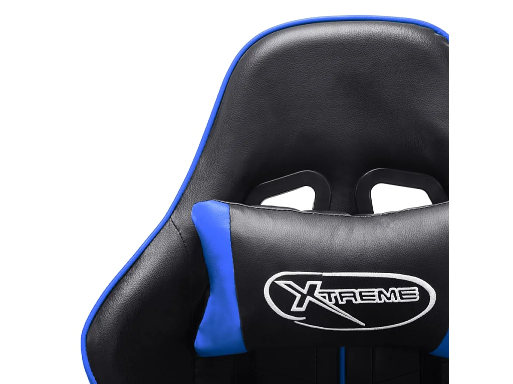 Silla gaming Negro y azul Cuero artificial