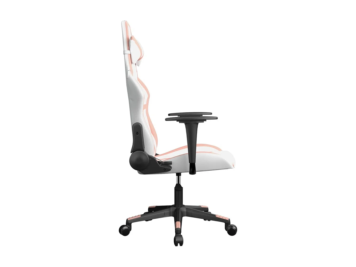 Sedia da gaming Ecopelle bianca e rosa