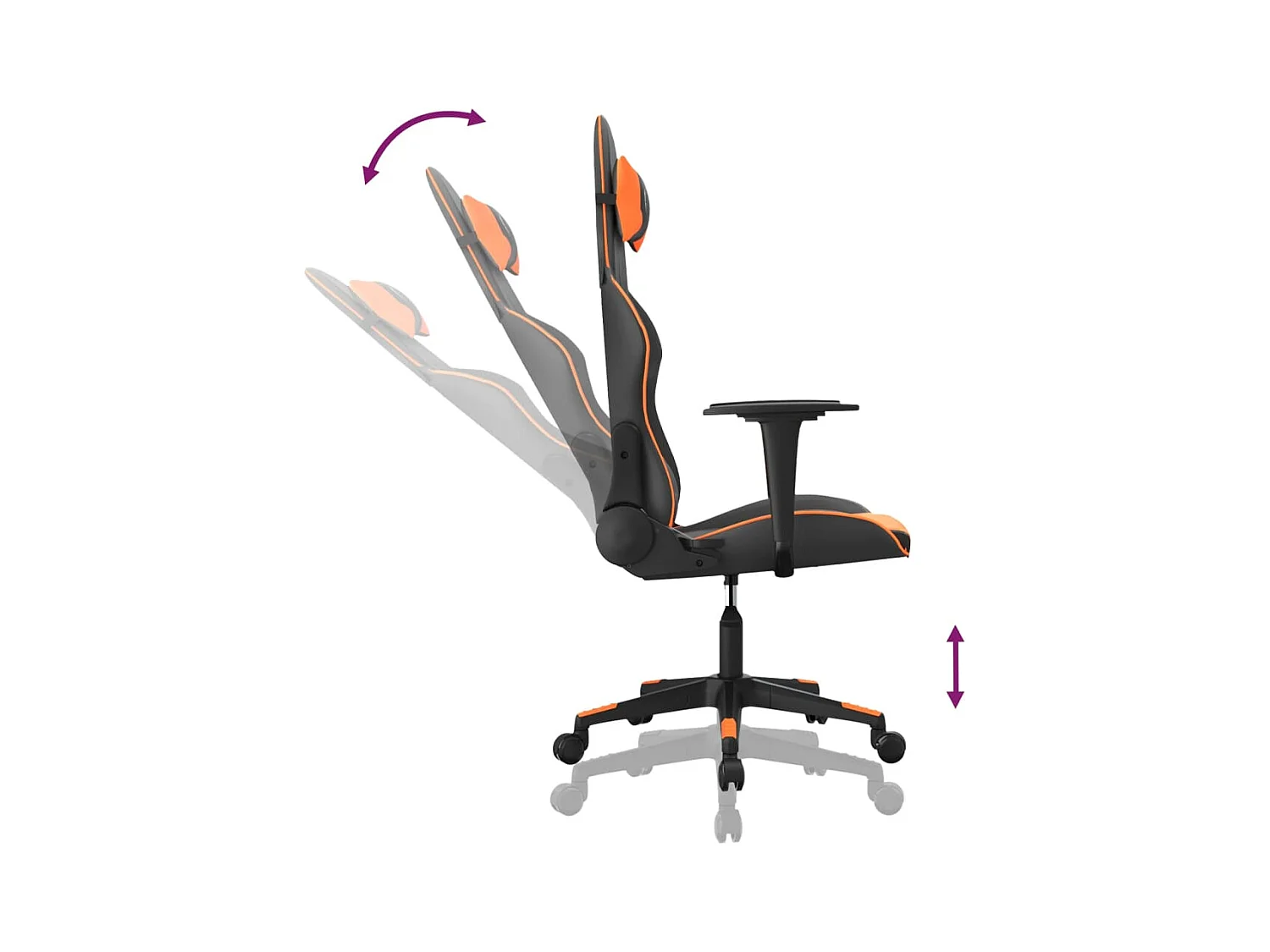 Chaise de jeu de massage Noir et orange Similicuir