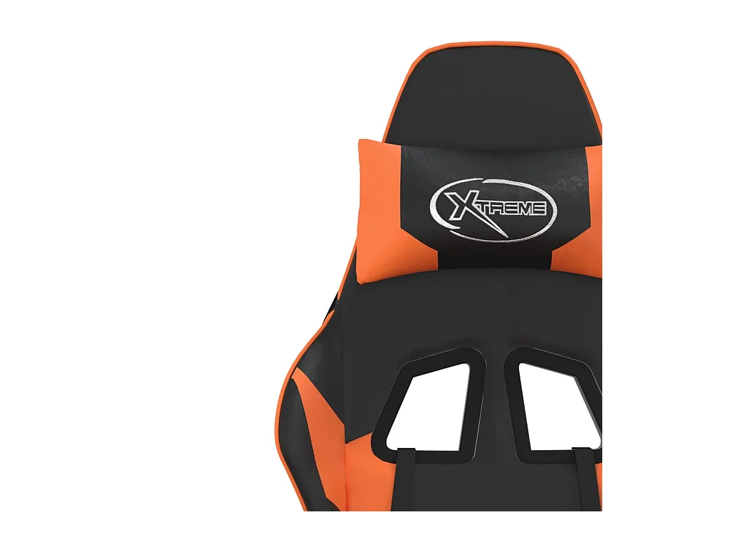 Massage-Gaming-Stuhl, Kunstleder in Schwarz und Orange