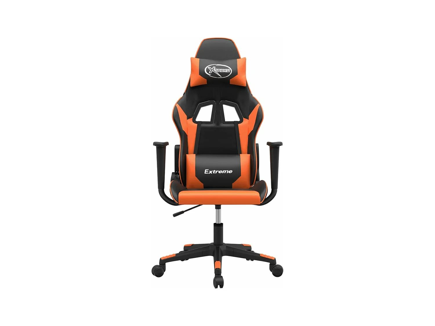 Massage-Gaming-Stuhl, Kunstleder in Schwarz und Orange