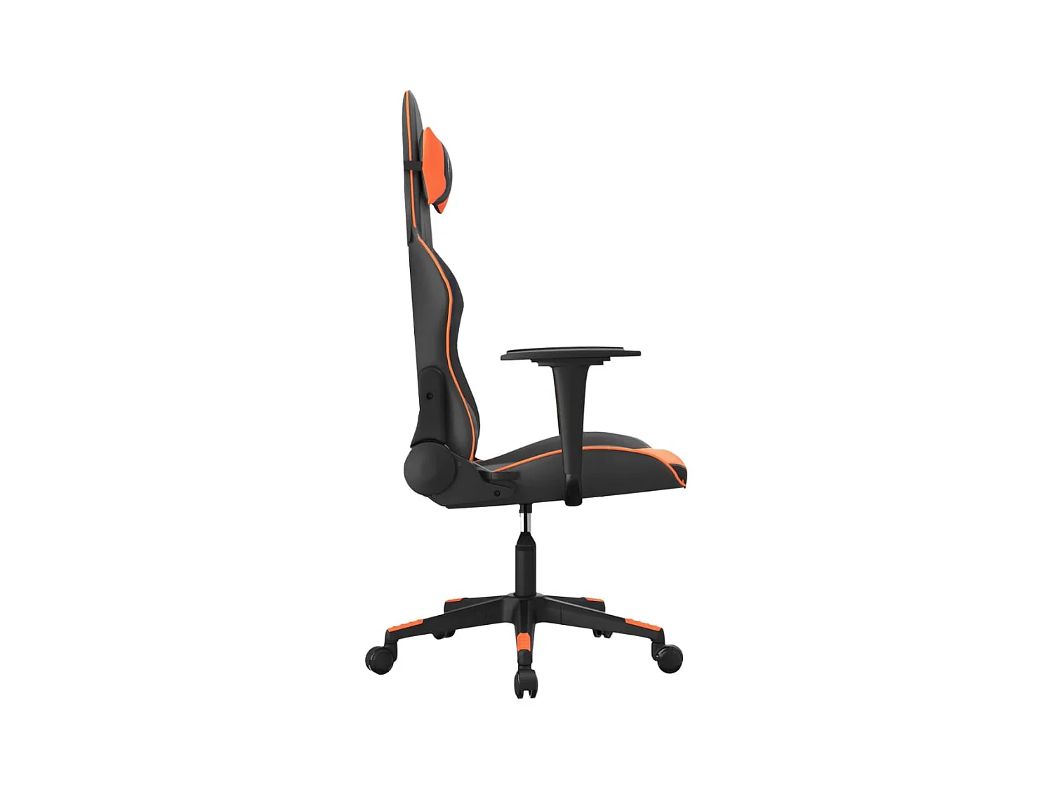 Massage-Gaming-Stuhl, Kunstleder in Schwarz und Orange