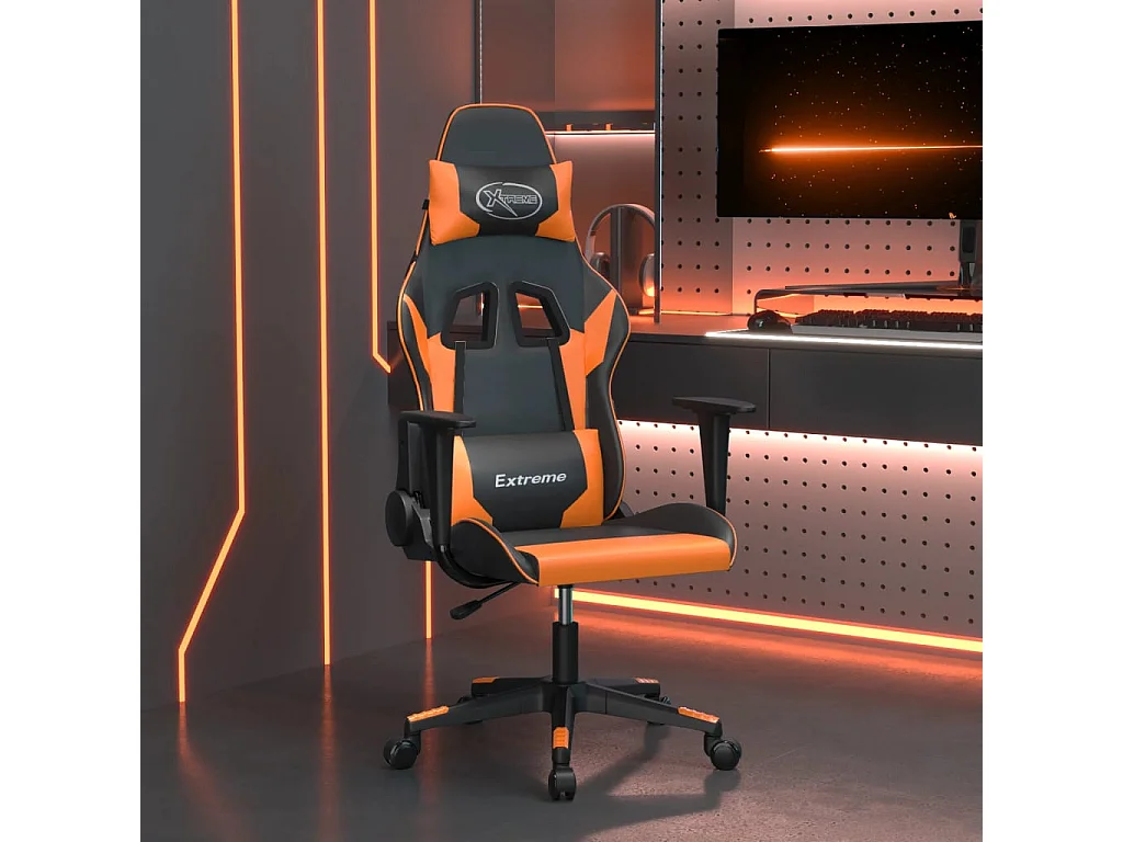 Chaise de jeu de massage Noir et orange Similicuir