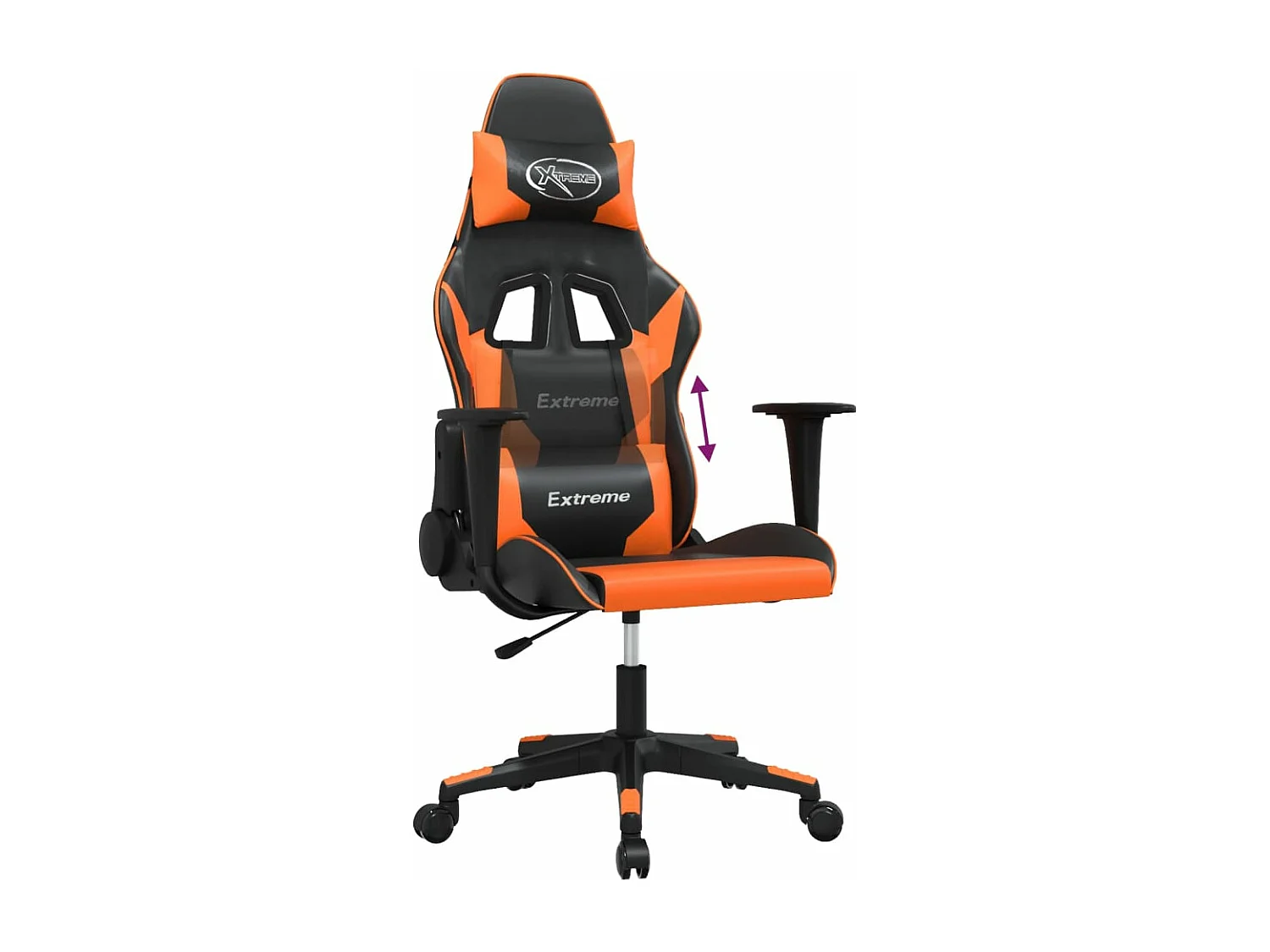 Chaise de jeu de massage Noir et orange Similicuir