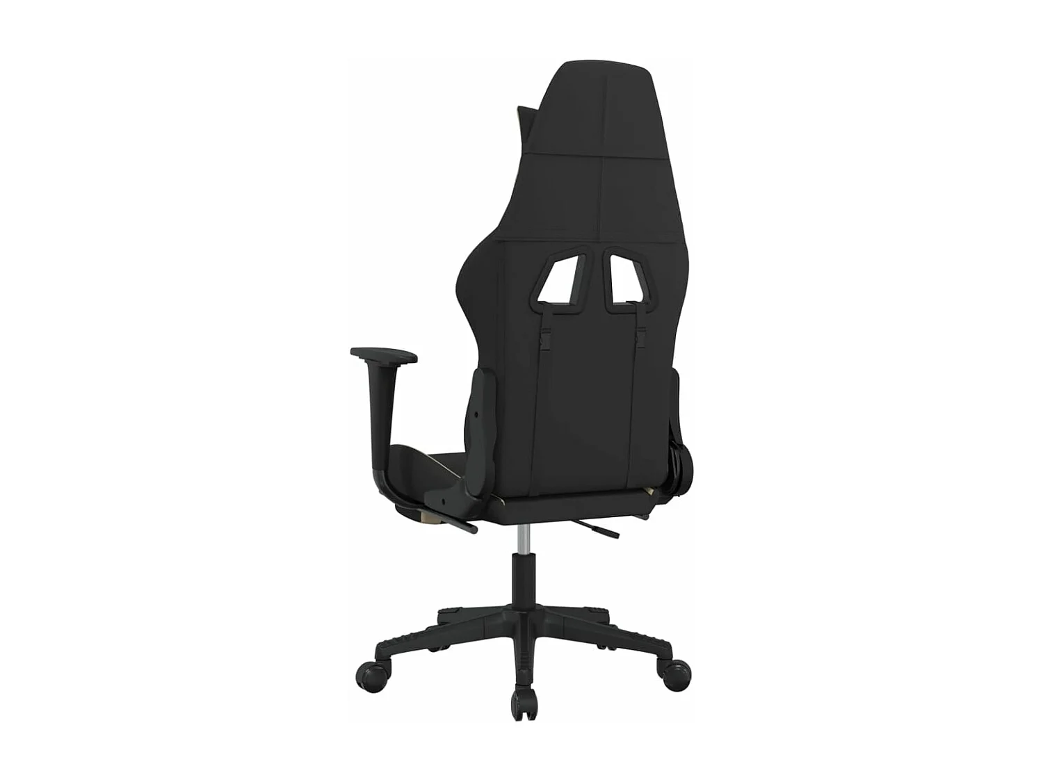 Silla Gaming con Reposapiés Tela Negra y Crema