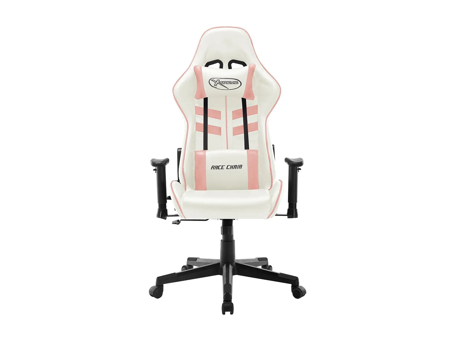 Cadeira de jogos Couro artificial branco e rosa