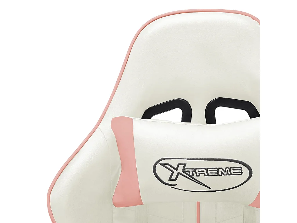 Cadeira de jogos Couro artificial branco e rosa