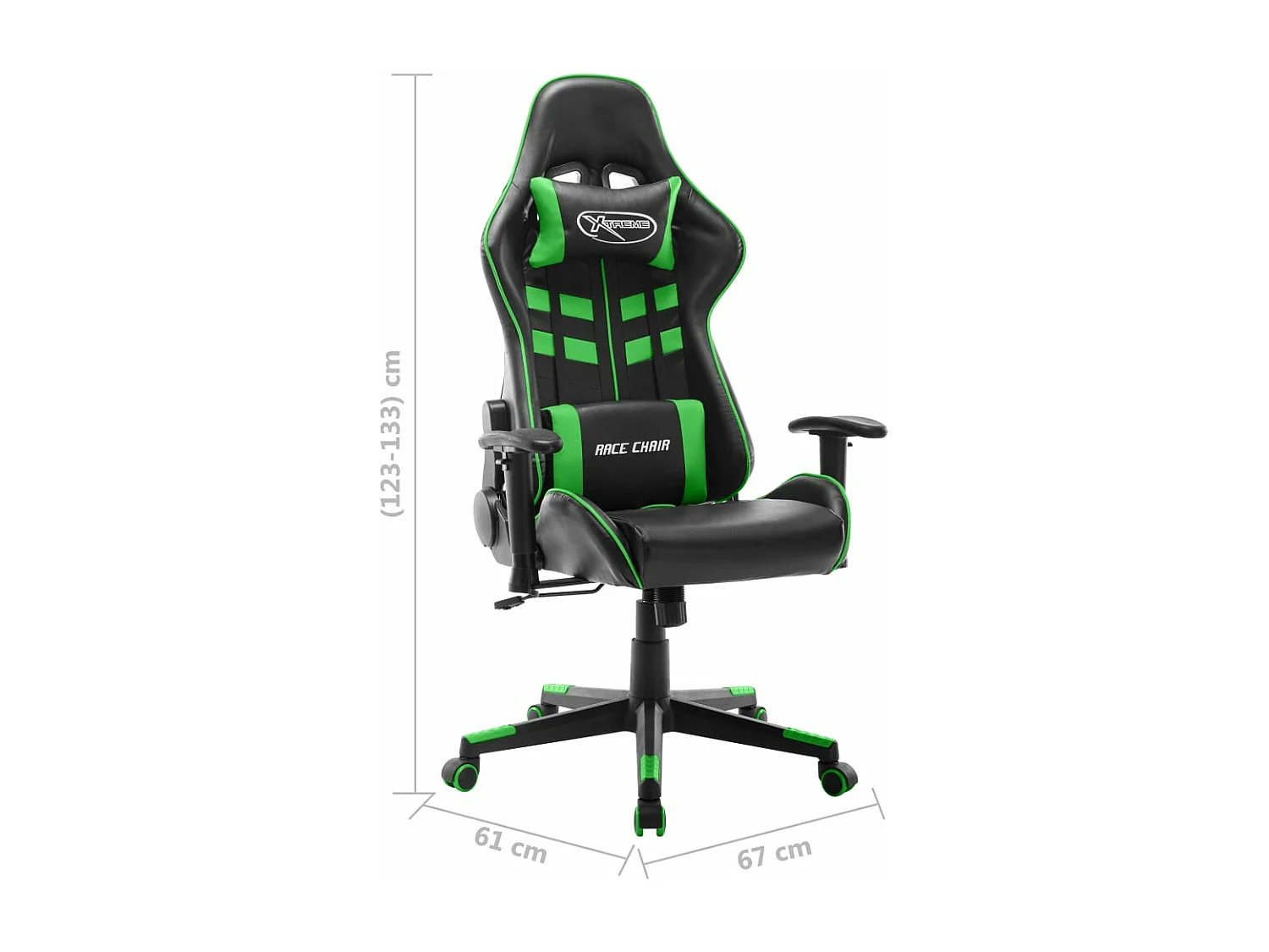 Sedia da gaming Pelle artificiale nera e verde