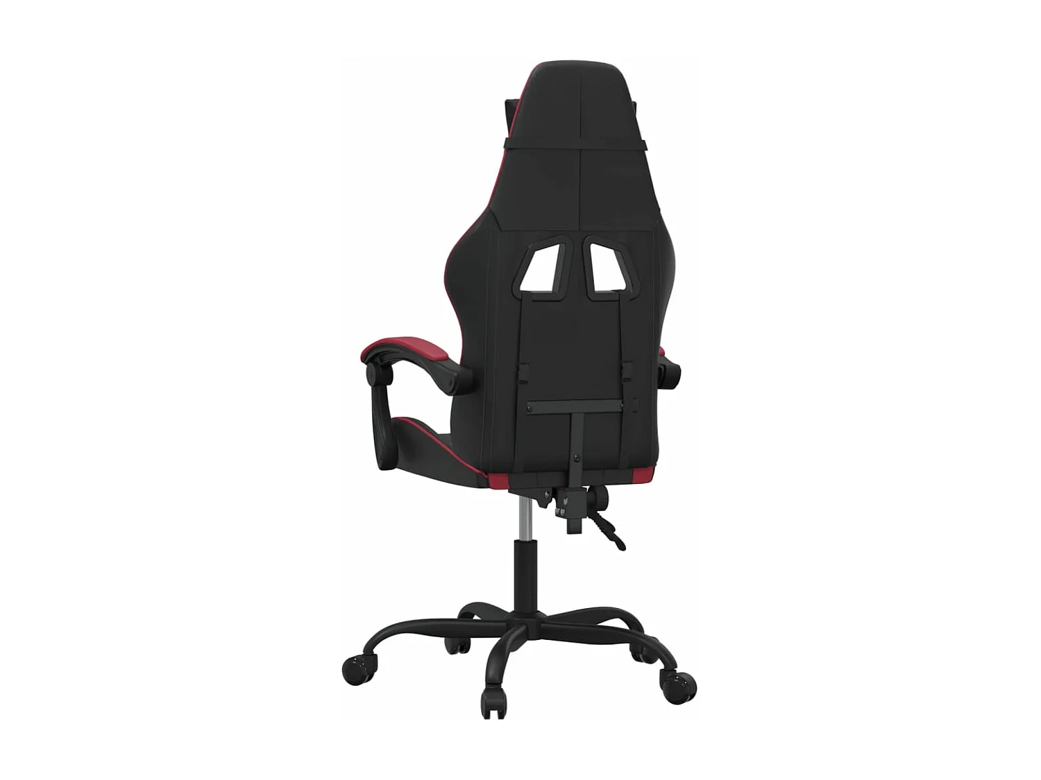 Sedia da gaming girevole Ecopelle nera e rosso bordeaux