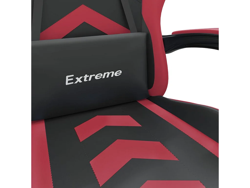 Sedia da gaming girevole Ecopelle nera e rosso bordeaux
