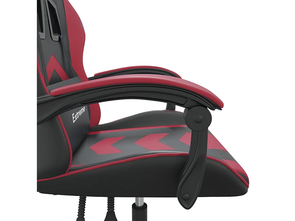 Sedia da gaming girevole Ecopelle nera e rosso bordeaux