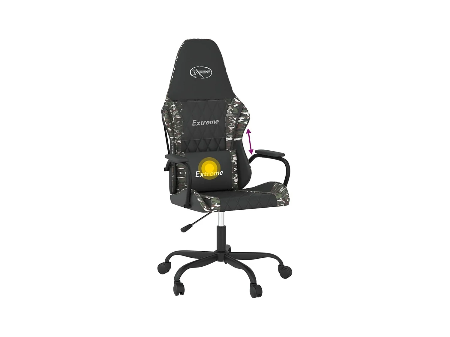 Chaise de jeu de massage Noir et camouflage Similicuir