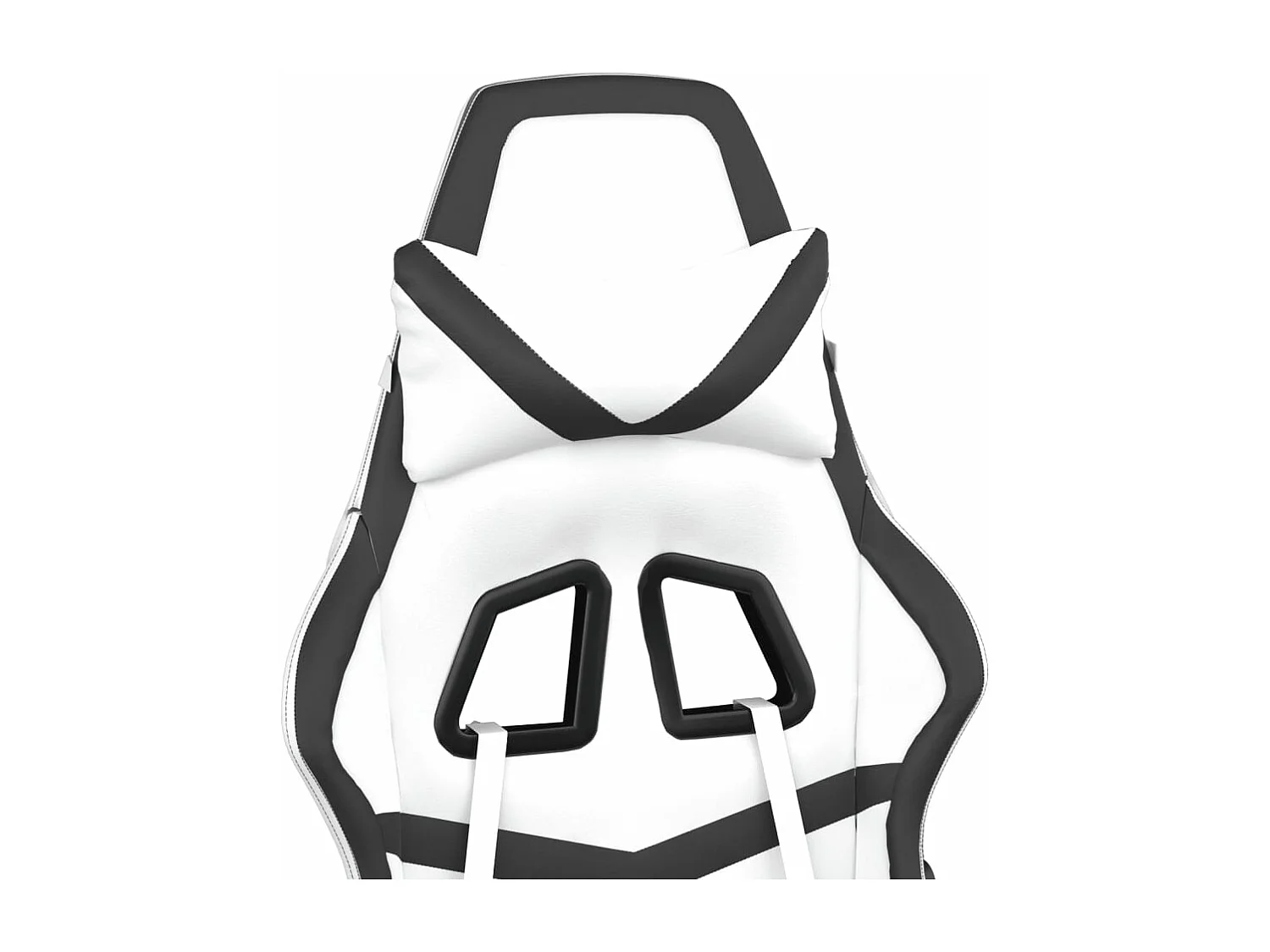 Massage-Gaming-Stuhl. Weißes und schwarzes Kunstleder