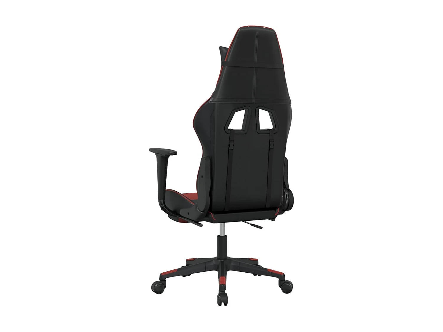 Sedia da gaming con poggiapiedi Ecopelle nera/rosso bordeaux