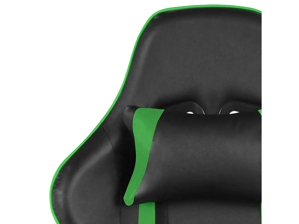 Cadeira giratória para jogos com apoio para pés PVC verde