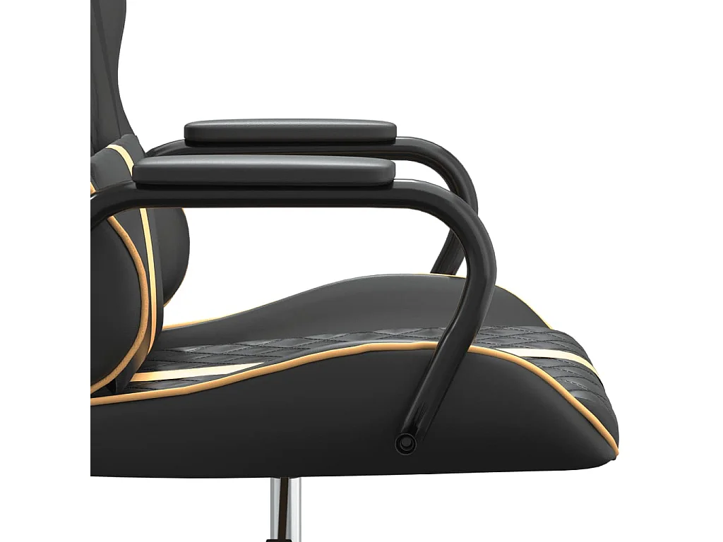 Chaise de jeu de massage doré et noir similicuir