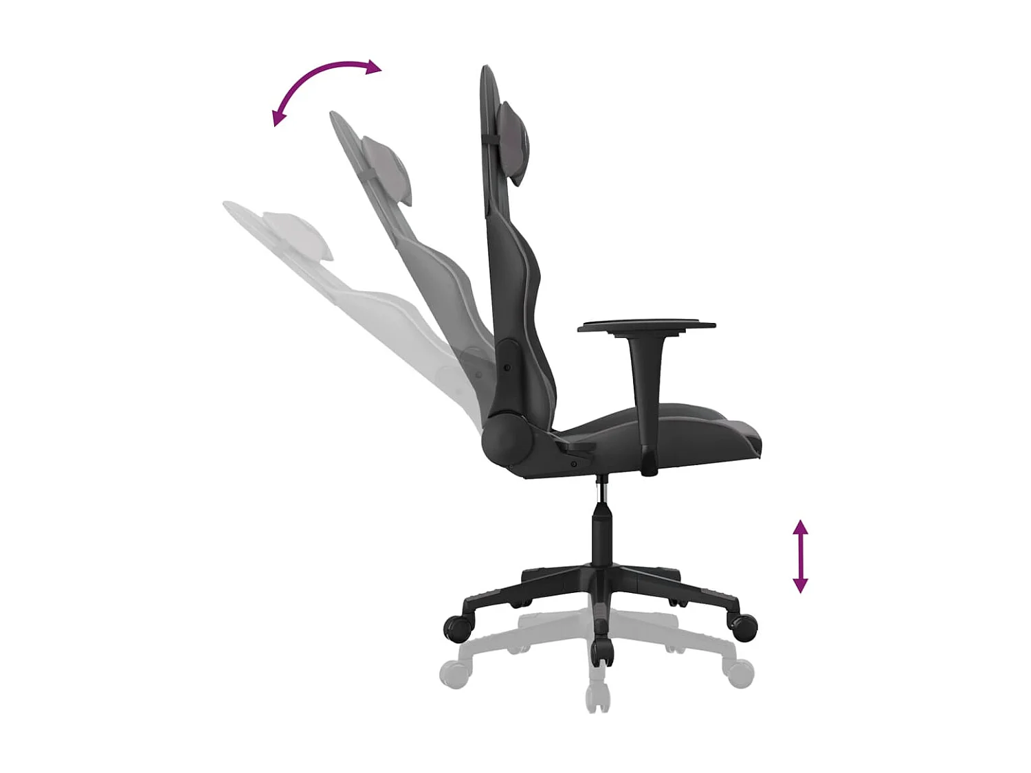 Chaise de jeu de massage Noir et gris Similicuir