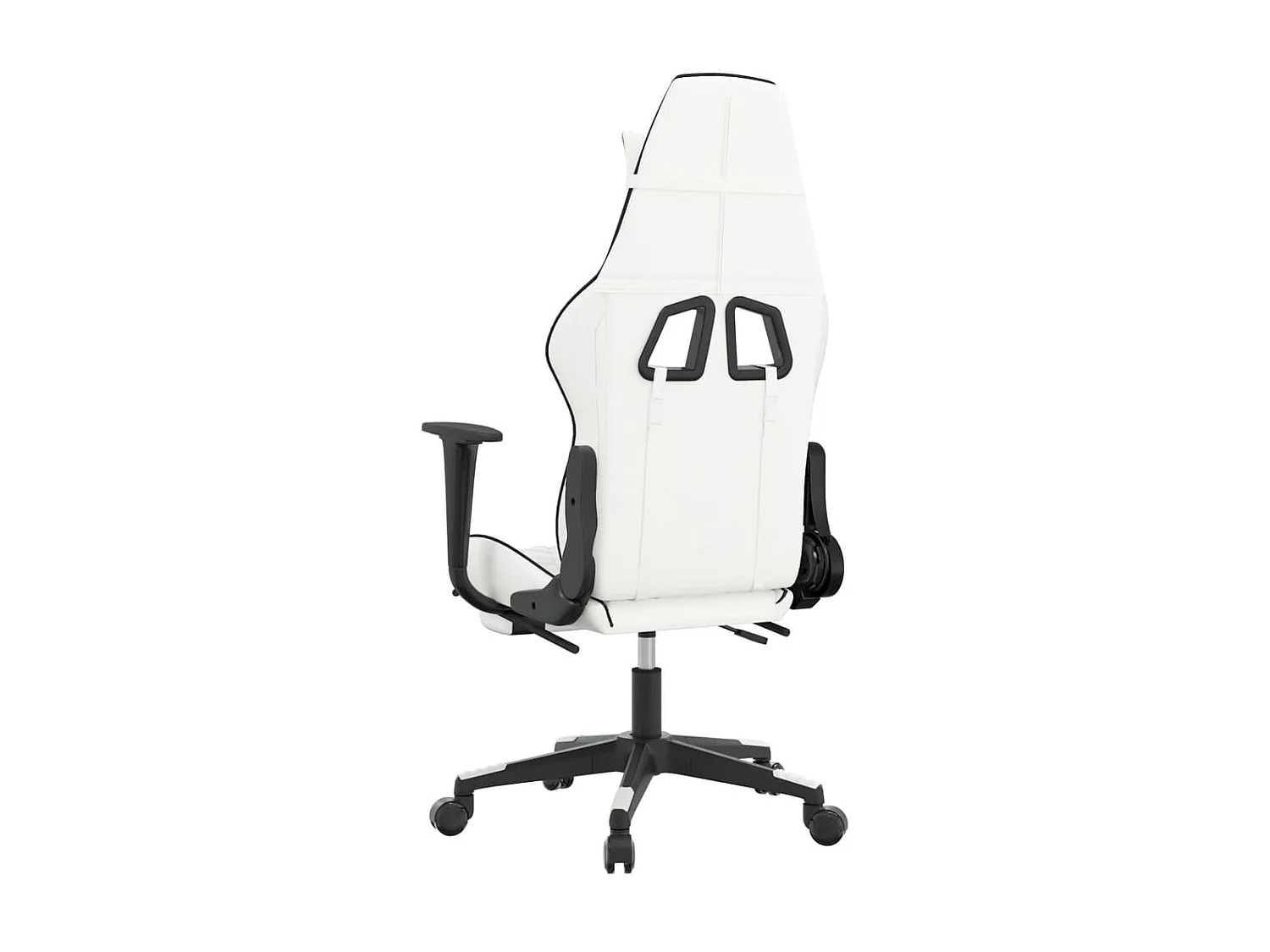 Sedia da gaming con poggiapiedi Ecopelle bianca e nera