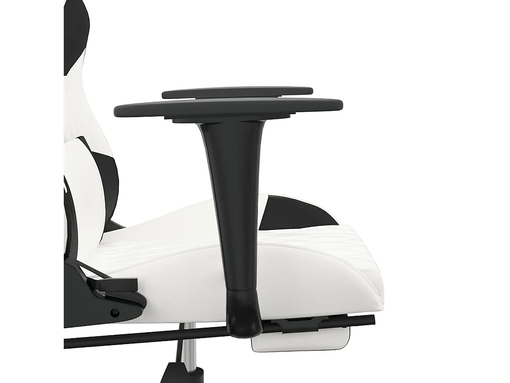 Sedia da gaming con poggiapiedi Ecopelle bianca e nera