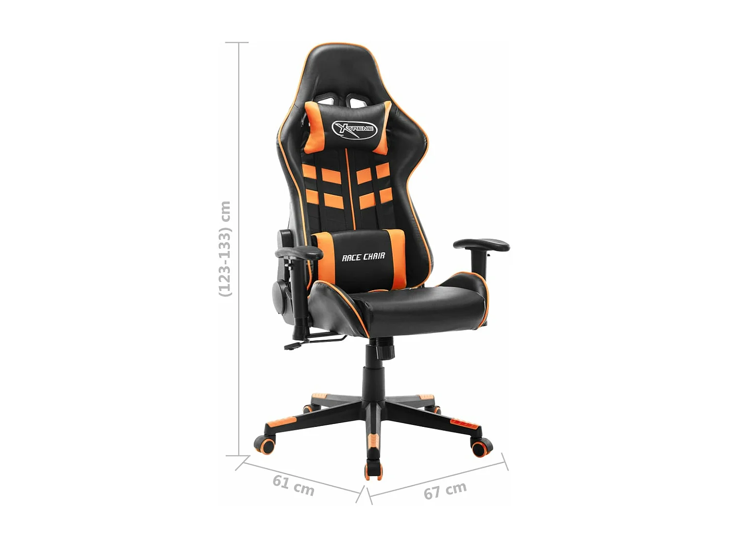 Sedia da gaming Nera e arancione Pelle artificiale