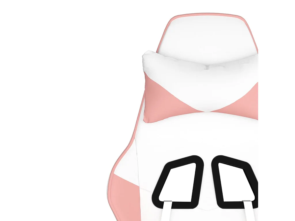 Cadeira de massagem para jogos com apoio para os pés em couro sintético rosa branco