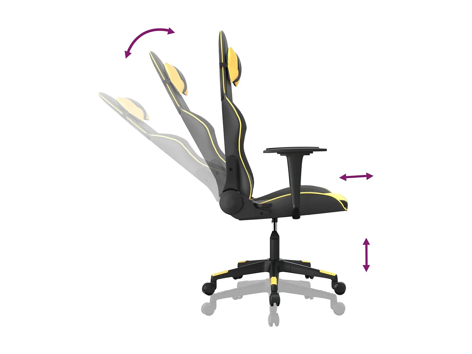 Gaming-Stuhl Schwarz-goldenes Kunstleder