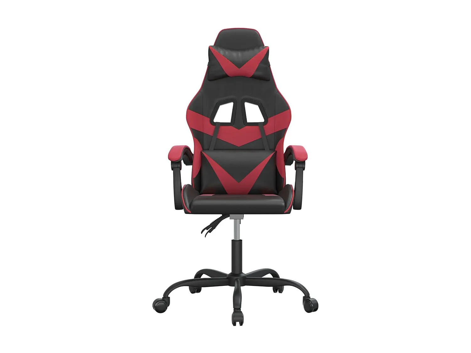Sedia da gaming girevole Ecopelle nera e rosso bordeaux