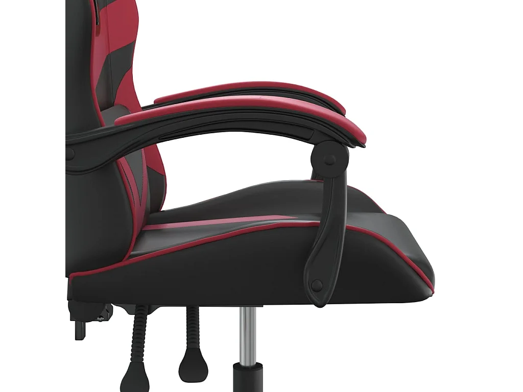 Sedia da gaming girevole Ecopelle nera e rosso bordeaux