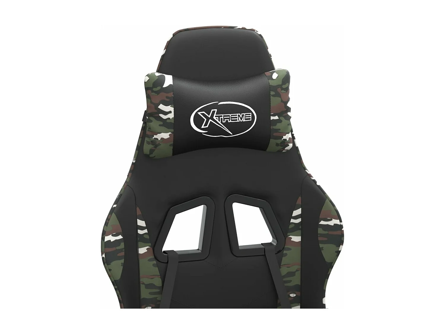 Drehbarer Gaming-Stuhl mit Fußstütze, Kunstleder in schwarzem Camouflage-Design