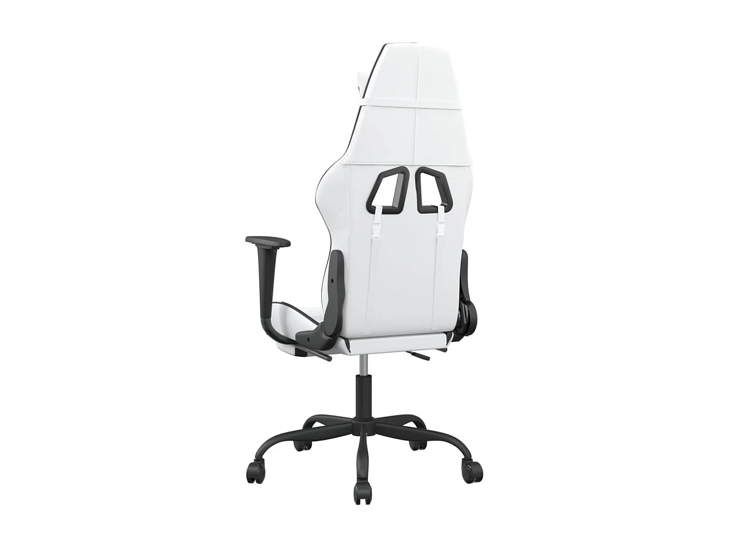 Silla gaming con reposapiés Polipiel blanca y negra