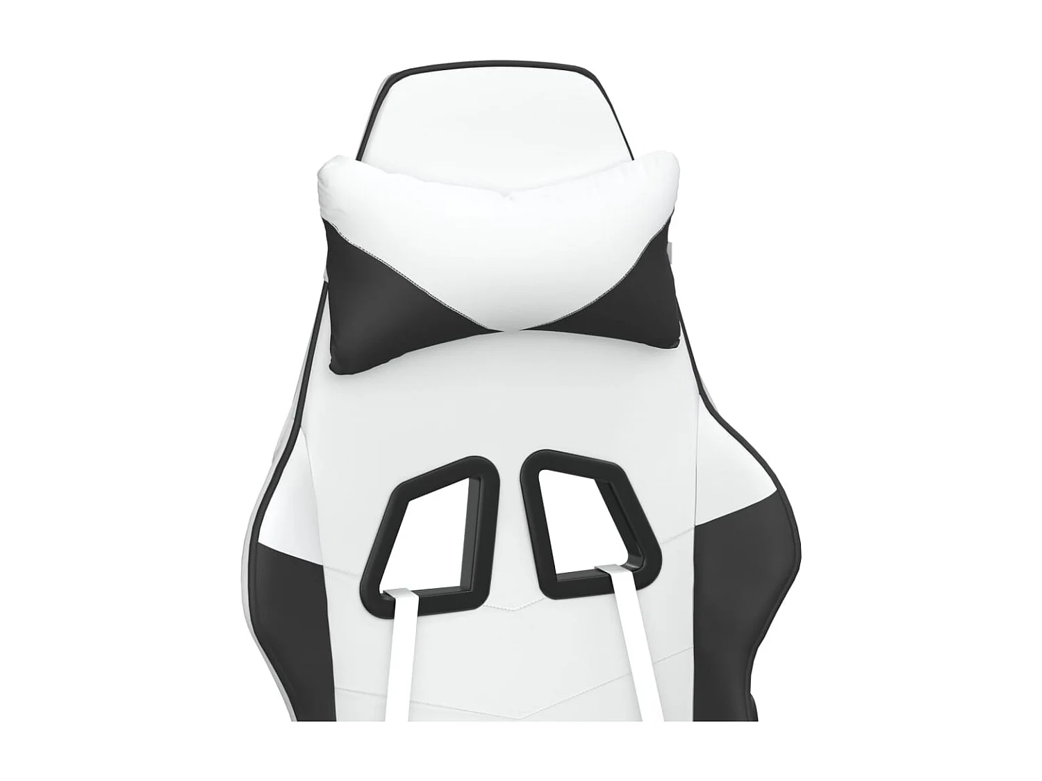 Silla gaming con reposapiés Polipiel blanca y negra