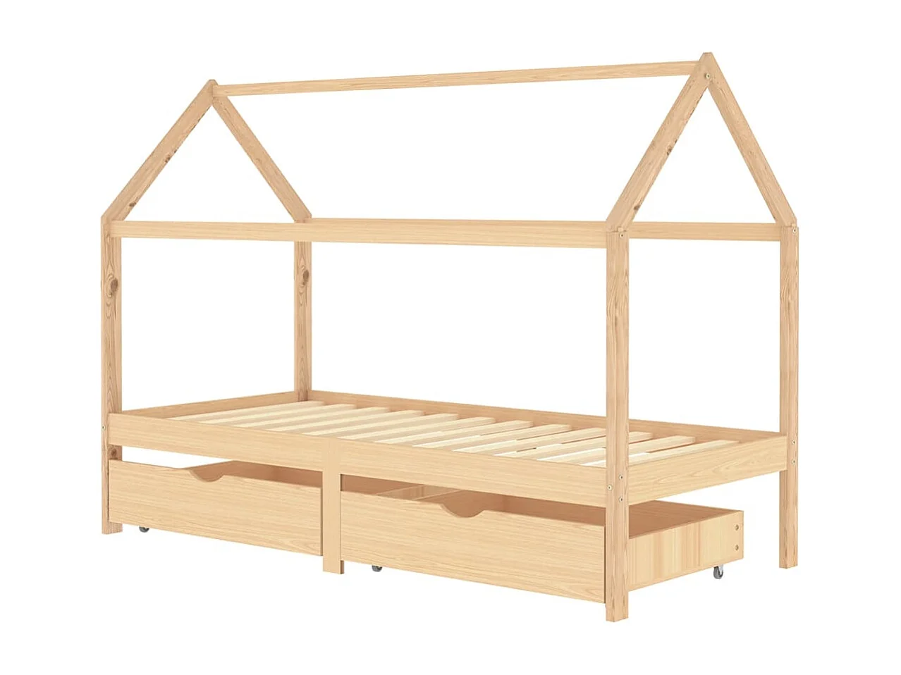 Cadre de lit d'enfant avec tiroirs Bois de pin massif 90x200 cm