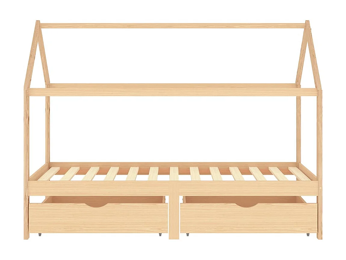 Cadre de lit d'enfant avec tiroirs Bois de pin massif 90x200 cm