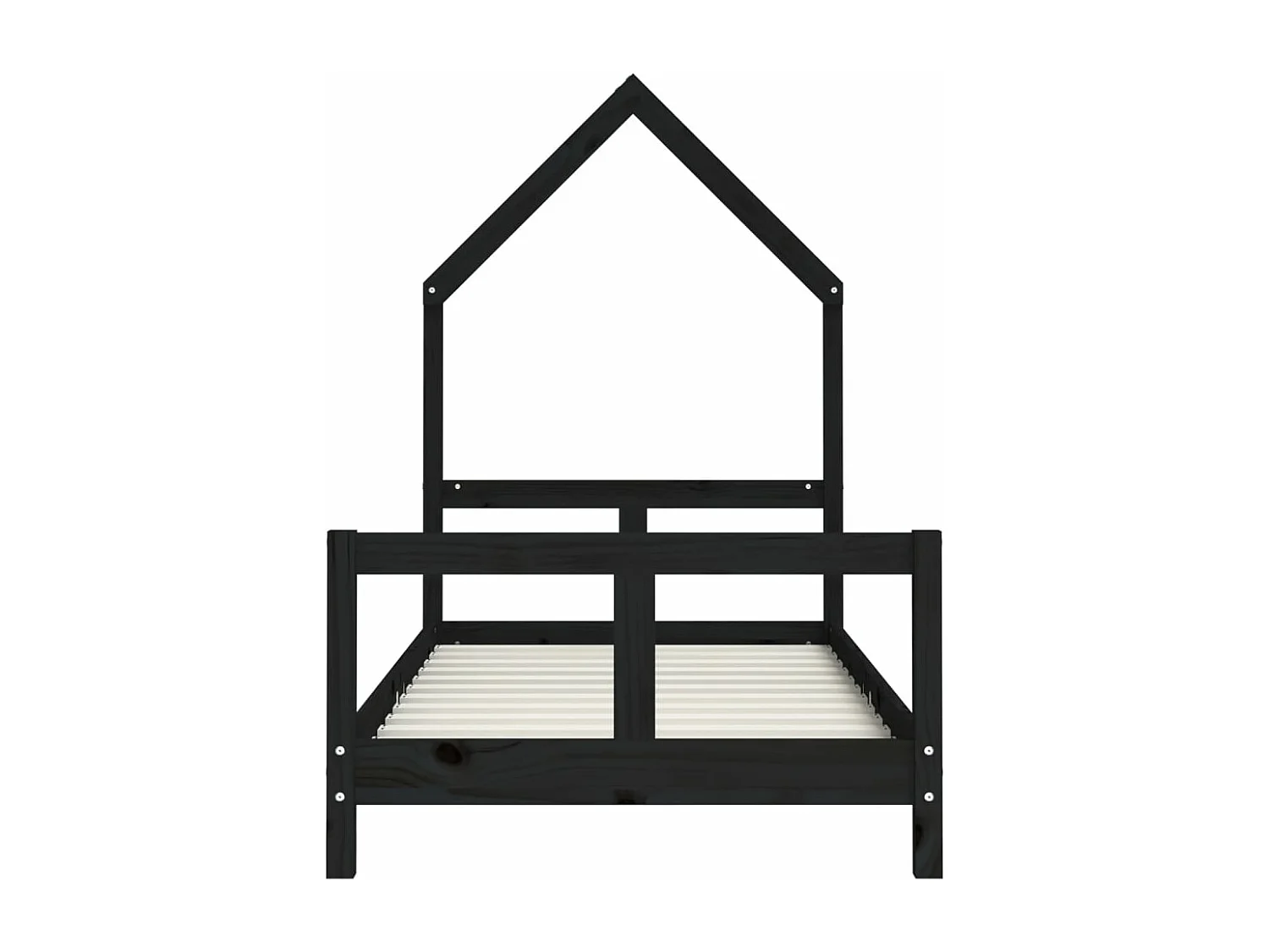 Cadre de lit pour enfant noir 80x160 cm bois de pin massif