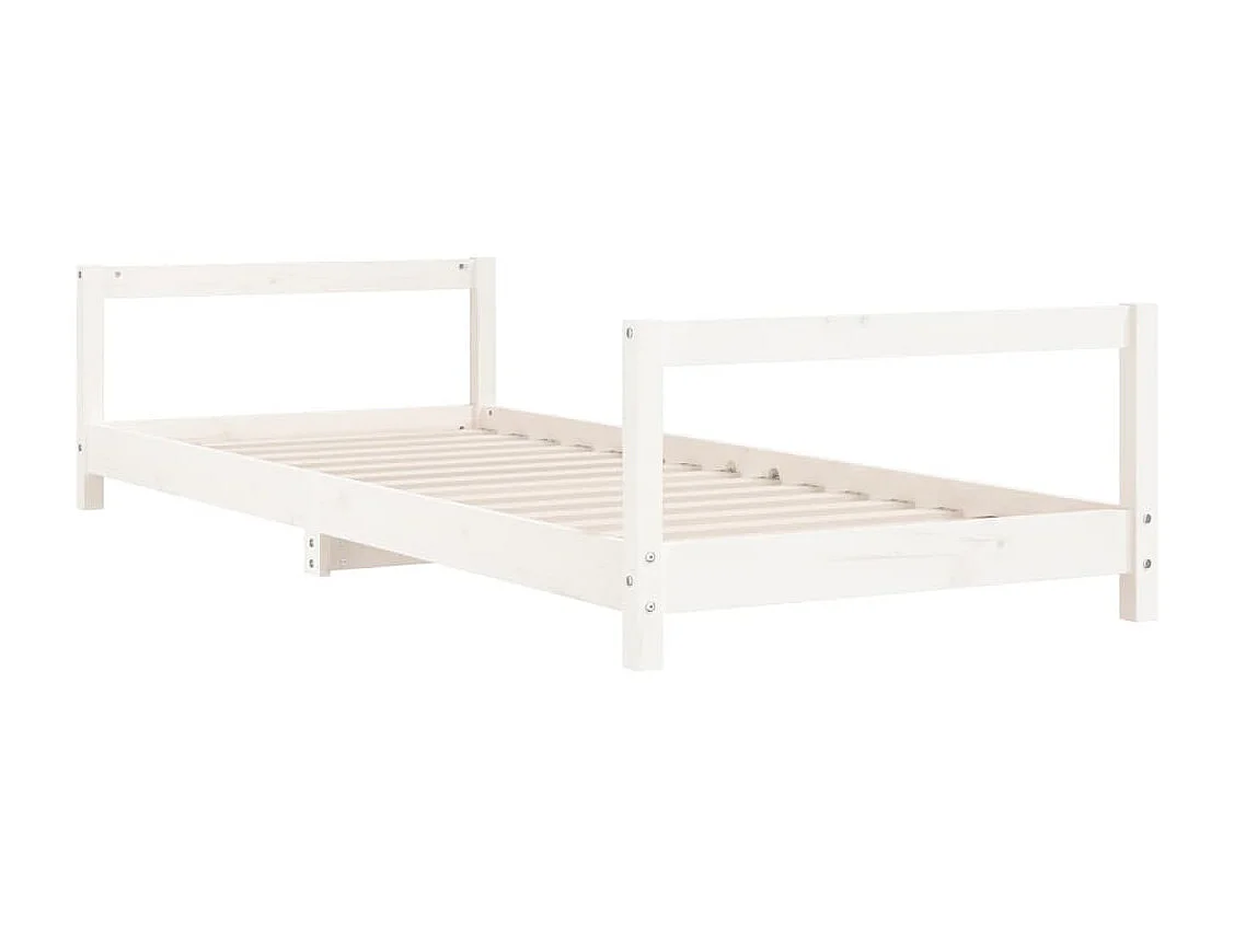 Estructura de cama infantil blanca 90x190 cm madera maciza de pino