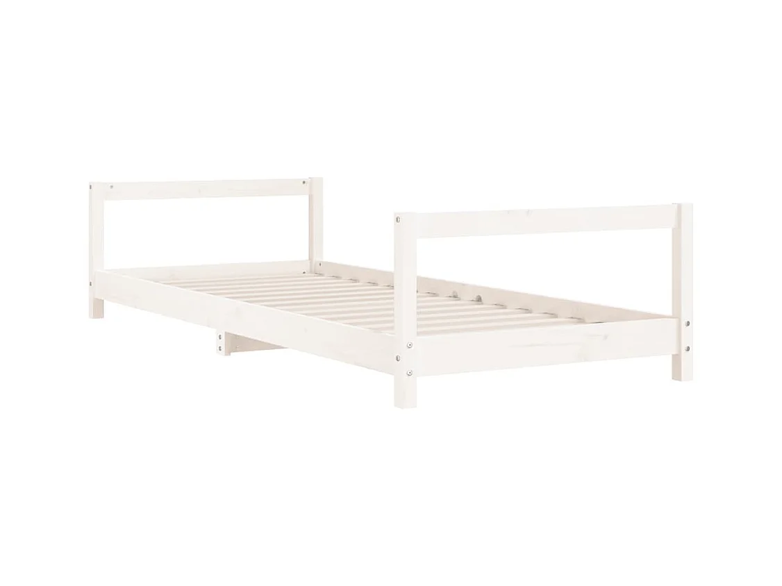 Cadre de lit pour enfants blanc 90x190 cm bois de pin massif
