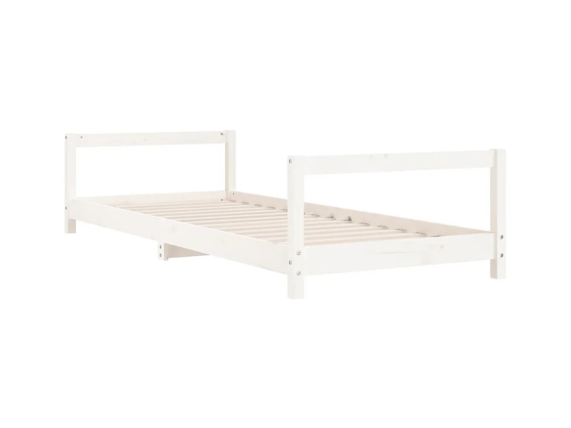 Cadre de lit pour enfants blanc 90x190 cm bois de pin massif