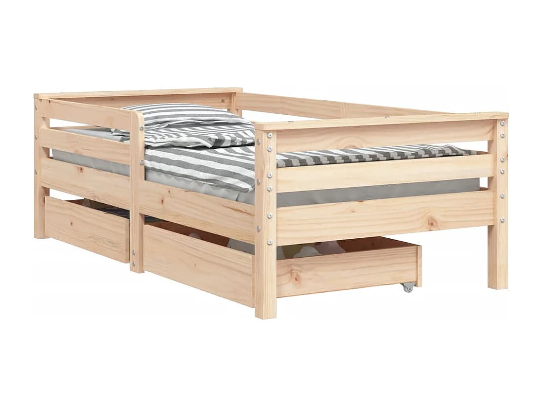Struttura letto per bambini con cassetti 70x140 cm in legno di pino massiccio