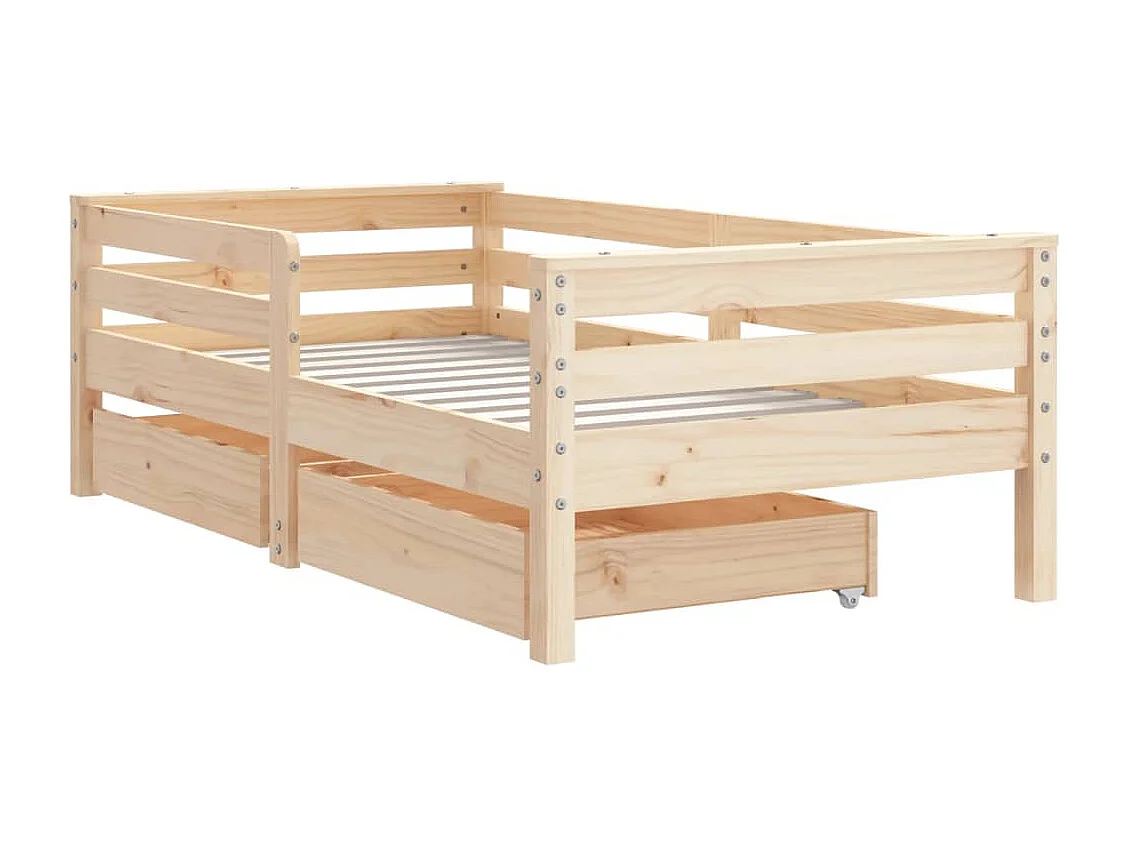 Struttura letto per bambini con cassetti 70x140 cm in legno di pino massiccio