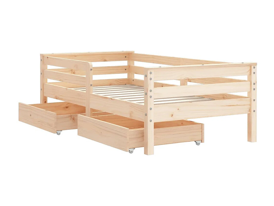 Struttura letto per bambini con cassetti 70x140 cm in legno di pino massiccio