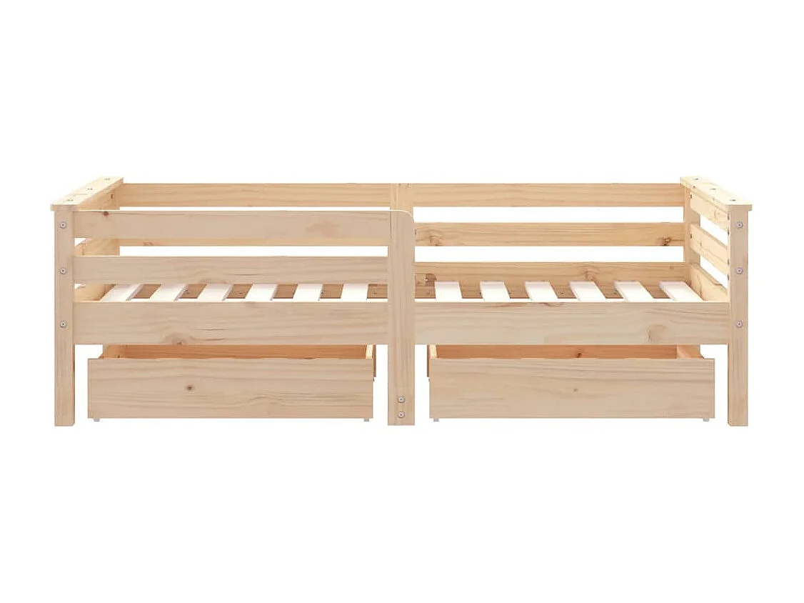 Struttura letto per bambini con cassetti 70x140 cm in legno di pino massiccio