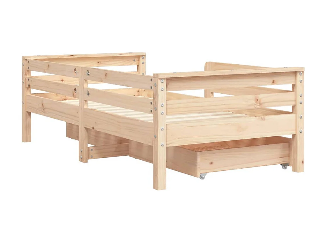 Struttura letto per bambini con cassetti 70x140 cm in legno di pino massiccio