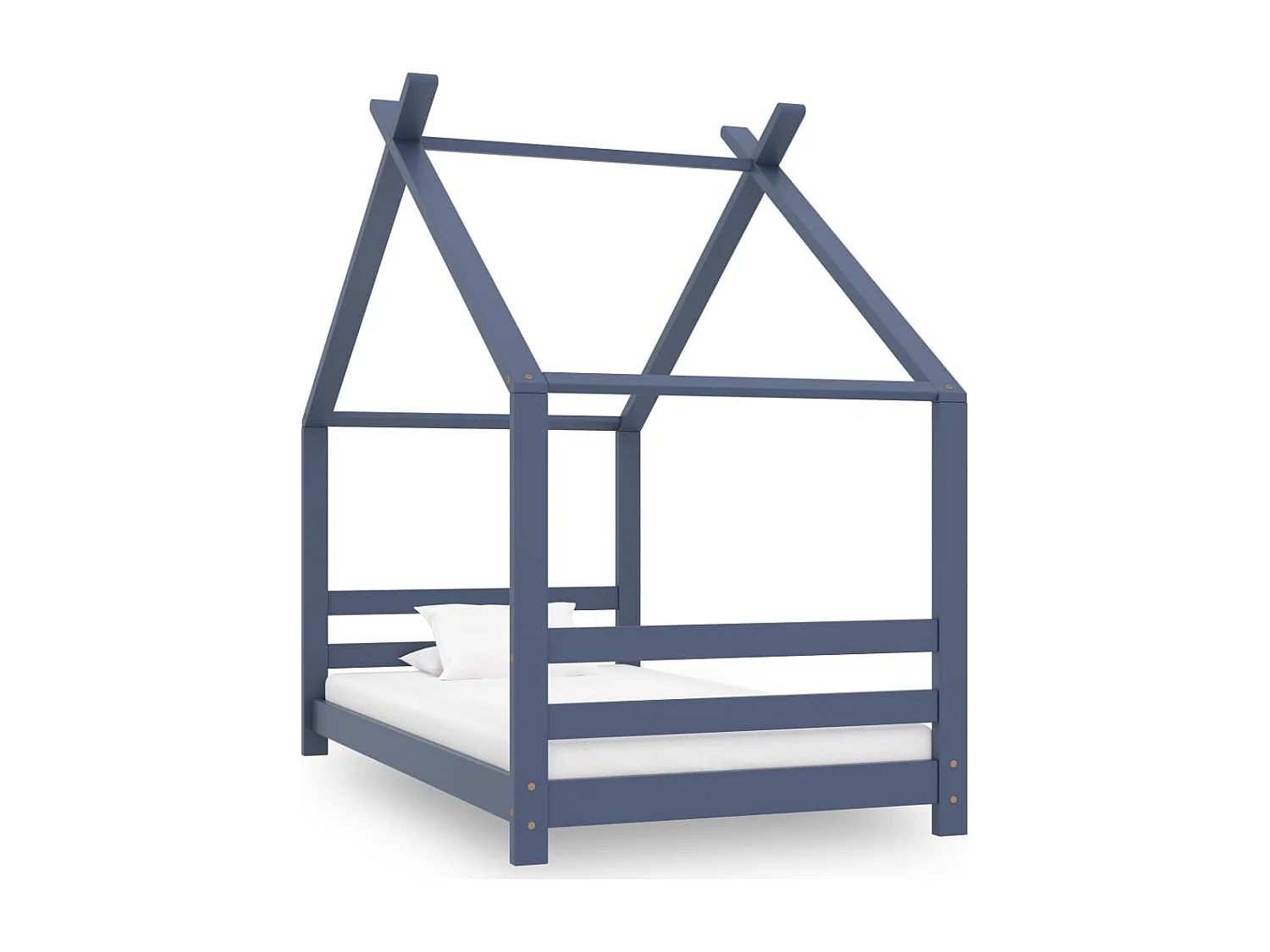 Struttura letto per bambini Grigio Legno massello di pino 80x160 cm