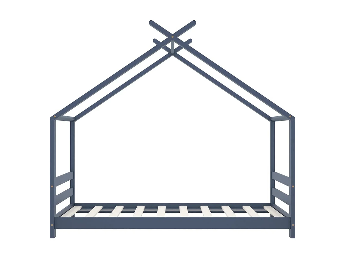 Struttura letto per bambini Grigio Legno massello di pino 80x160 cm