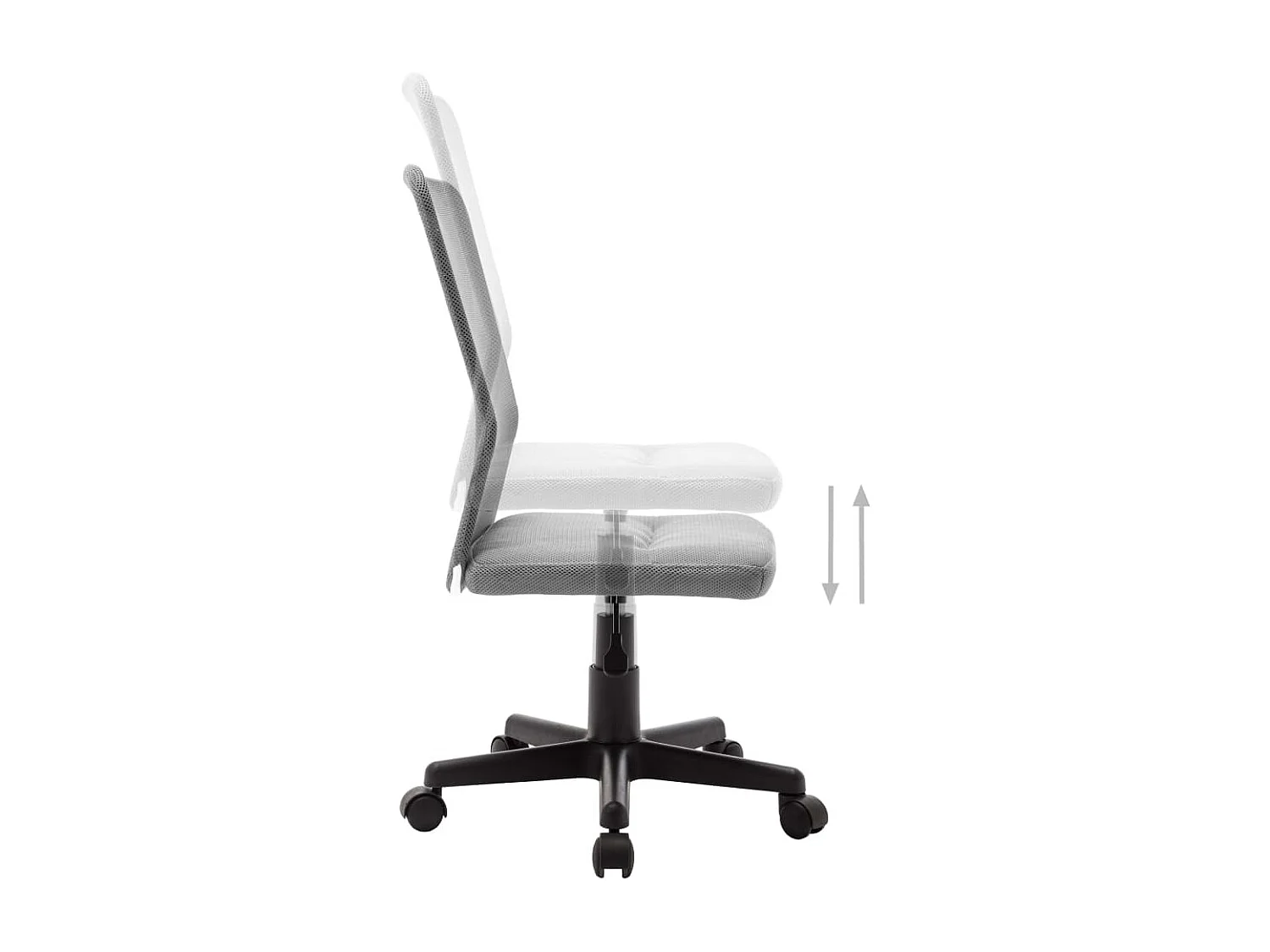 Chaise de bureau Gris 44x52x100 cm Tissu en maille