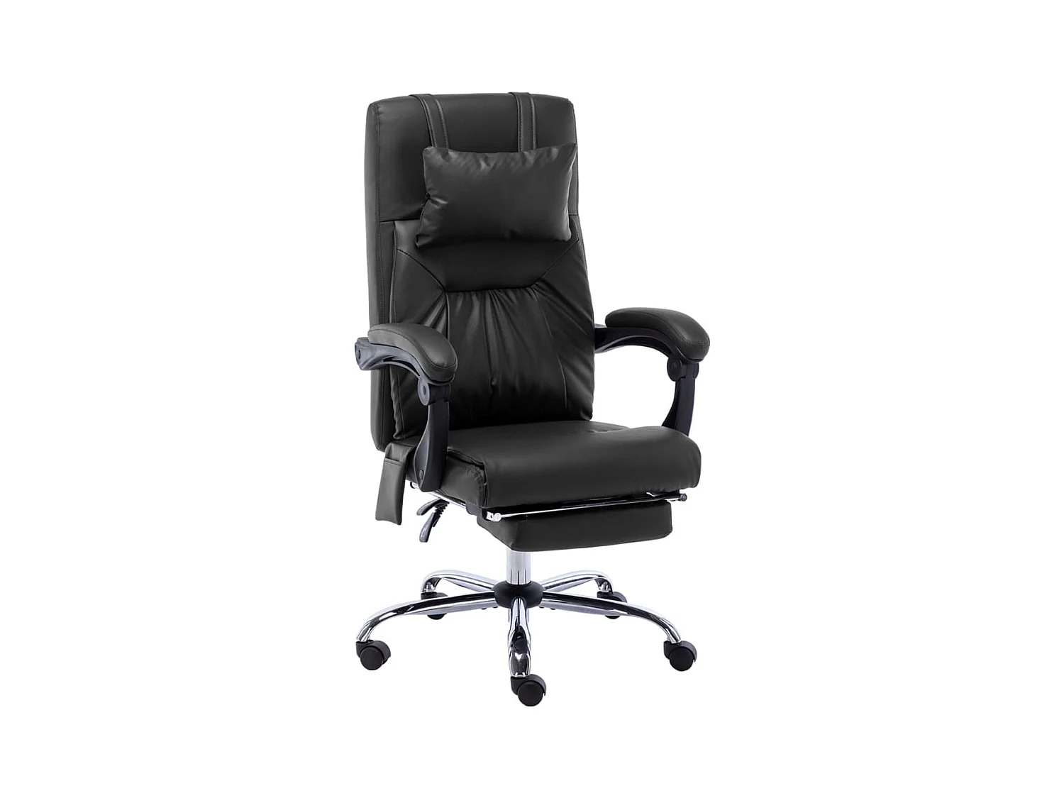 Massage-Bürostuhl aus schwarzem Kunstleder