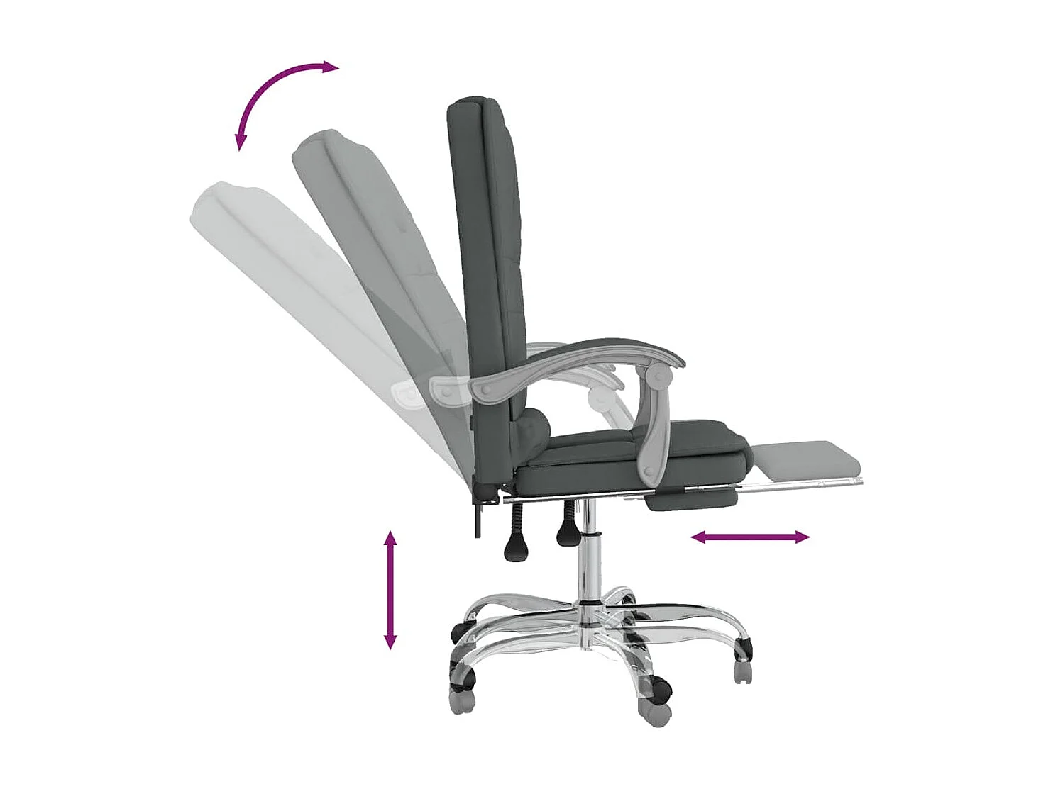 Fauteuil de massage inclinable de bureau Gris foncé Tissu