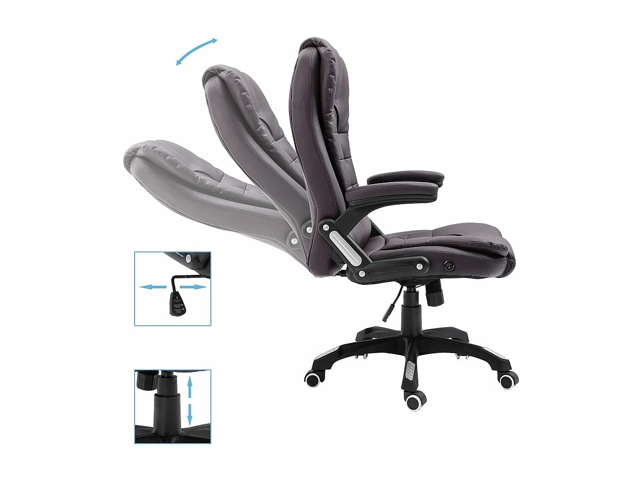 Chaise de bureau Marron Similicuir