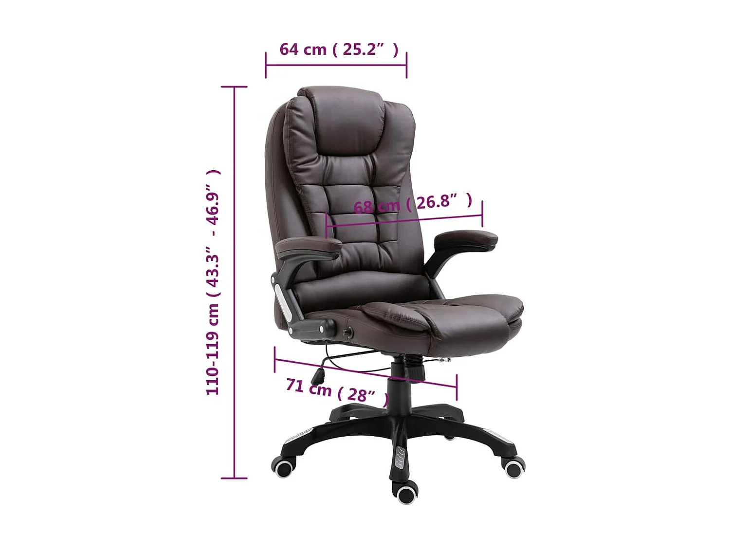 Chaise de bureau Marron Similicuir